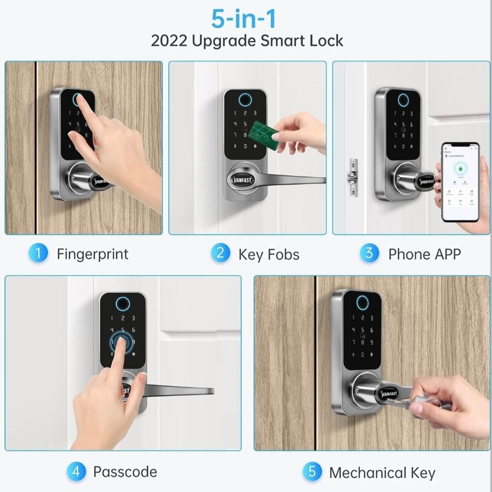 Smart Lock Fingerprint Keyless Entry Locks‎ with Touchscreen Keypad - Picture 3 of 10